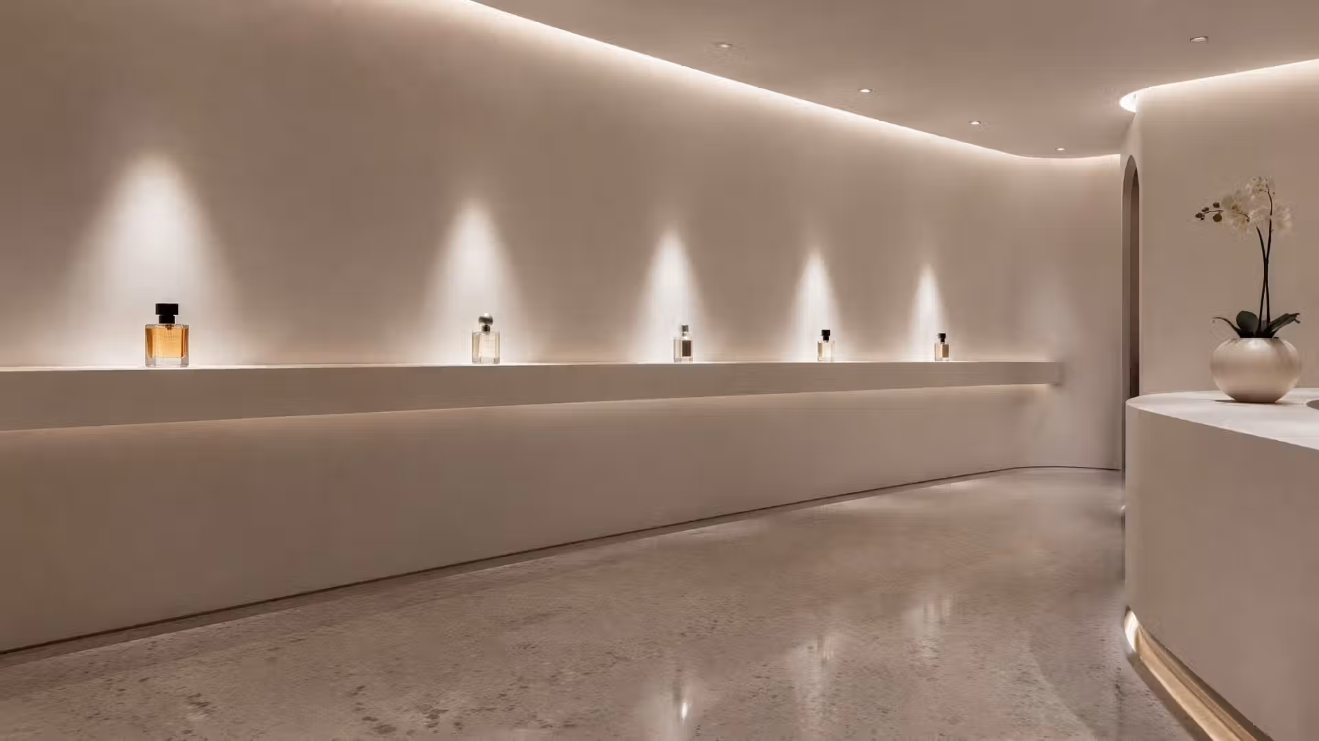 Gallery_Minimalism_002 極簡主義品牌空間設計,利用洗練的線條與商品陳列,結合藝廊感的商業燈光佈置提升精品店佈局質感。